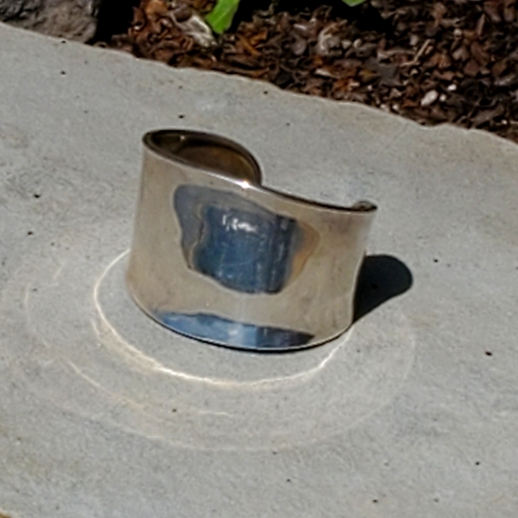 HOB Mexico 925 Large Concave Cuff Bracelet 31.3g - Picture 10 of 14